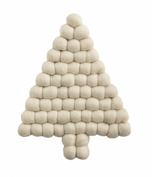 WHITE TREE FELTED POM TRIVET