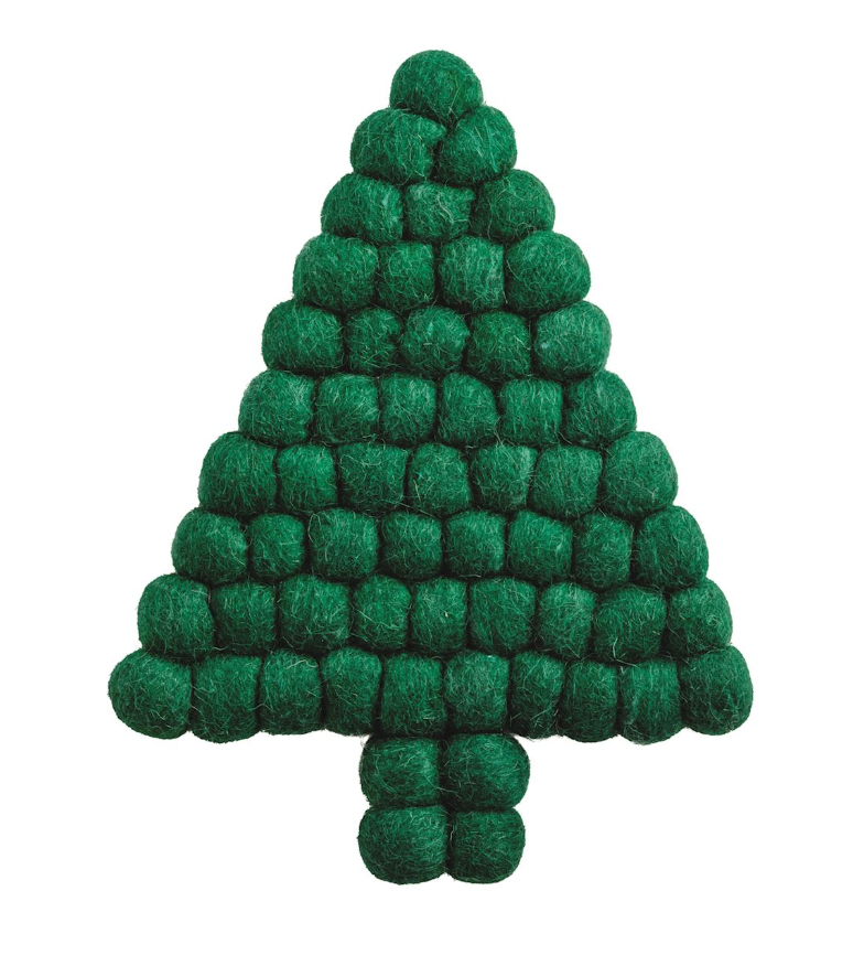 GREEN TREE FELTED POM TRIVET