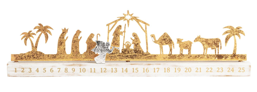 Gold Nativity Countdown Calendar