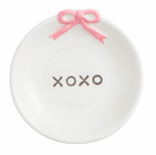 Pink Bow Valentine Tidbit Dish