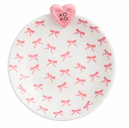 Pink Heart Tidbit Dish