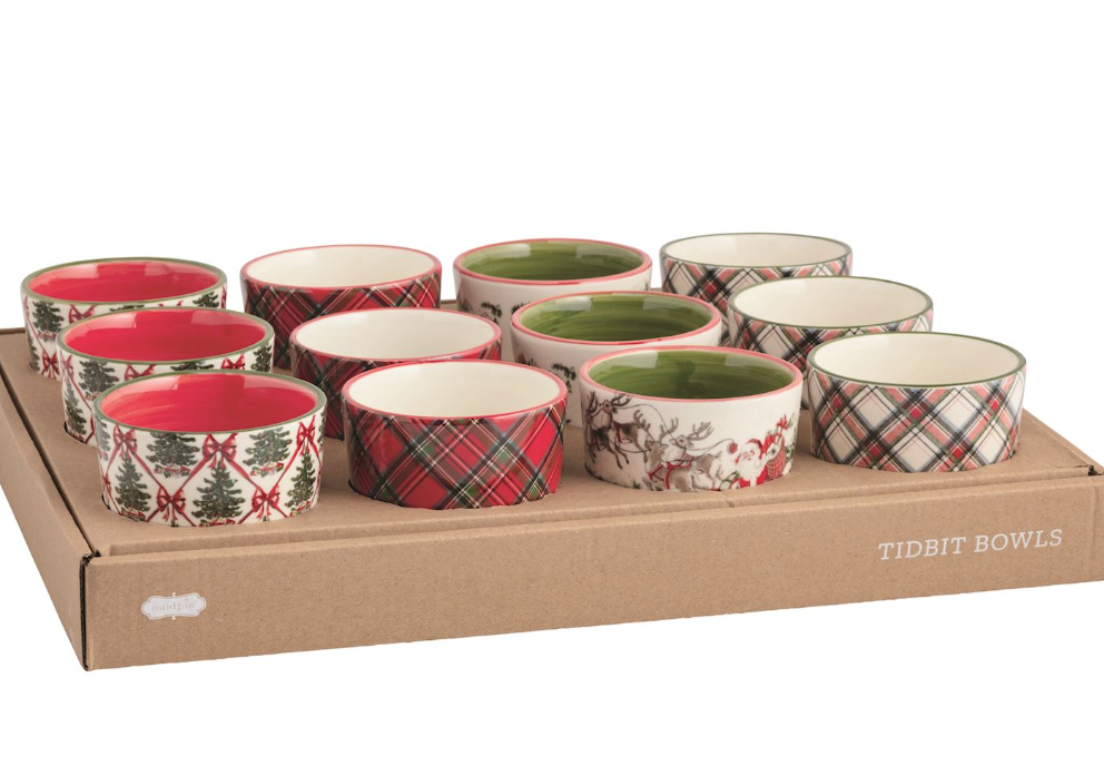 Tartan Christmas Tidbit Dishes