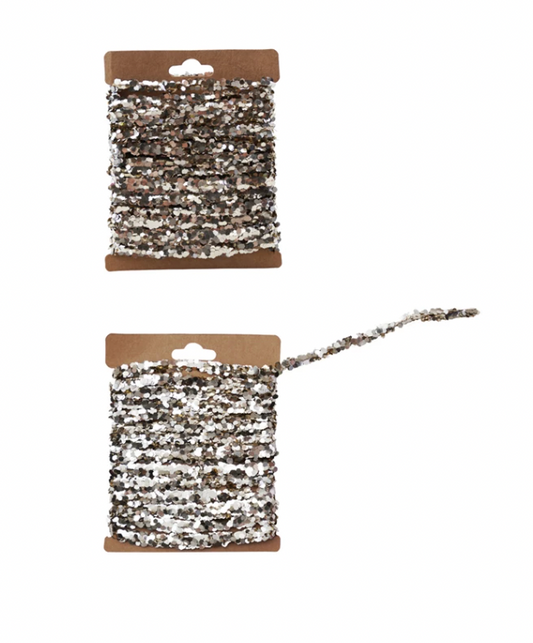 120"L String Glitter Garland on Kraft Card, Champagne Finish