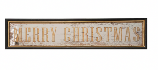MDF Wall Décor with Antiqued Mirror "Merry Christmas"