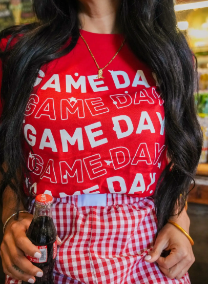 Wavy Game Day Tee Red