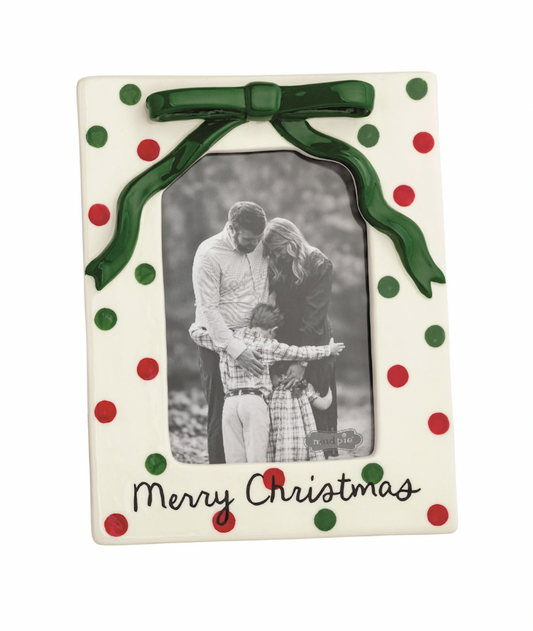 Polka Dot Christmas Bow Frame