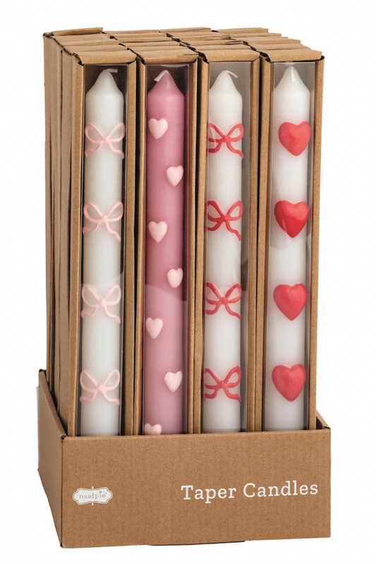 BOW HEART TAPER CANDLES