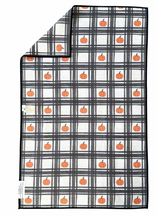 Grid of Gourds: Double-Sided Hand Towel