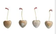 Hand-Painted Paper Mache Heart Ornament with Tassel, 4 Styles