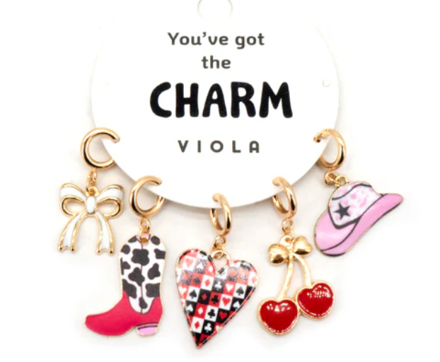 Gold Bow, Cherries, Cowboy Hat Charms for Necklaces