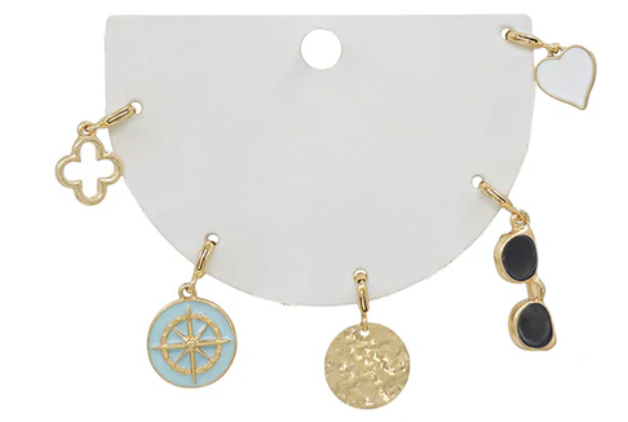 Clover, Compass, Sunglasses Necklace Charms, Perfect for Creating your own Charm Necklace!