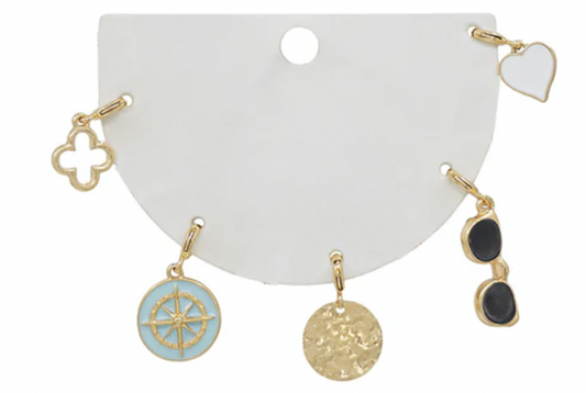 Clover, Compass, Sunglasses Necklace Charms, Perfect for Creating your own Charm Necklace!