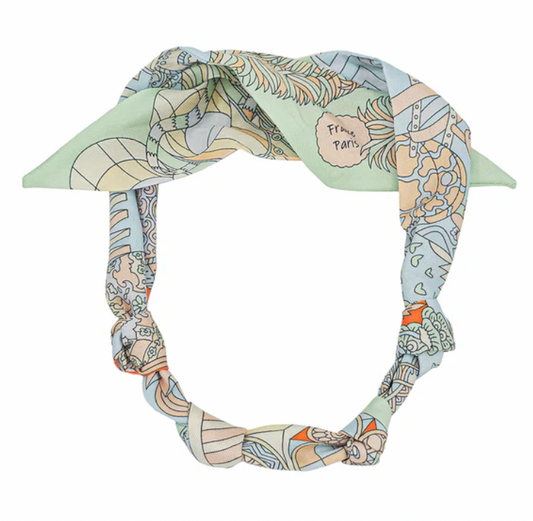 Mint and Cream Knotted Scarf Necklace, Perfect for adding charms to!