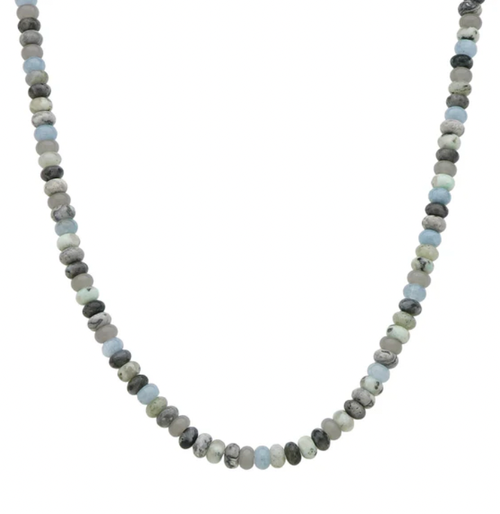 Dark Grey Multi Color Beaded "Candy" Beaded 16"-18" Necklace