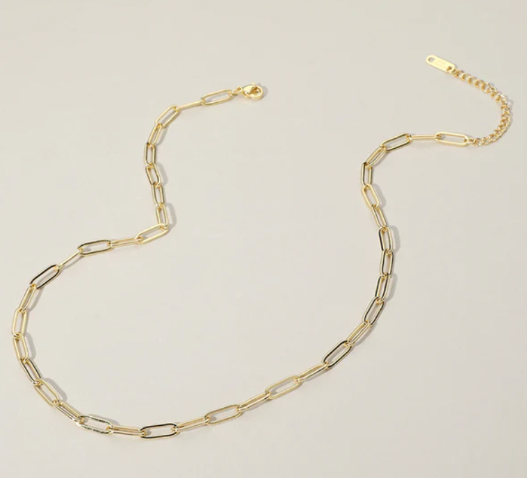 Waterproof Stainless-Steel Open Gold Chain 16"-18" Necklace
