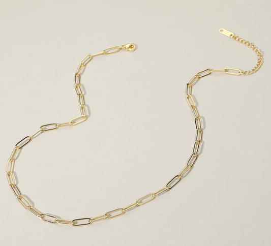 Waterproof Stainless-Steel Open Gold Chain 16"-18" Necklace