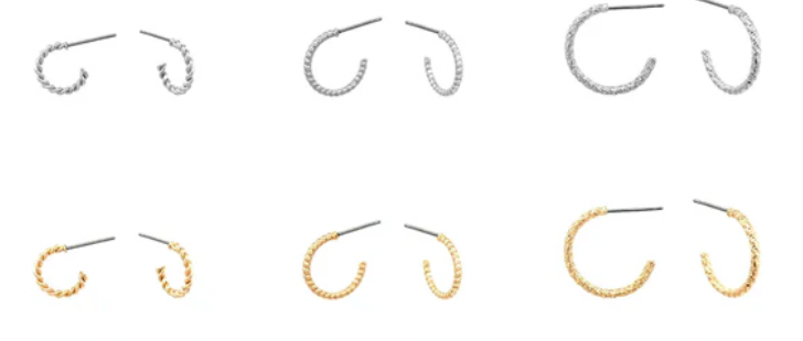 Gold and Silver Hoop Earrings