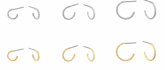 Gold and Silver Hoop Earrings