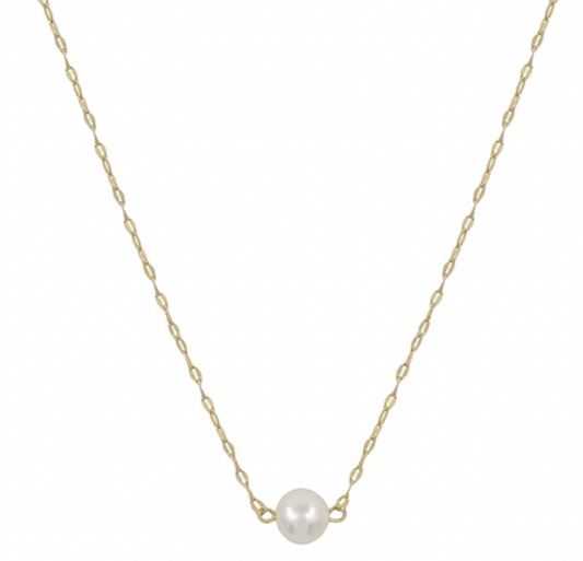 Gold Chain with Freshwater Pearl 16"-18" Necklace