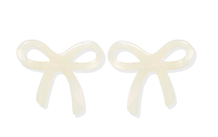 Kylie Bow Earrings - Iridescent