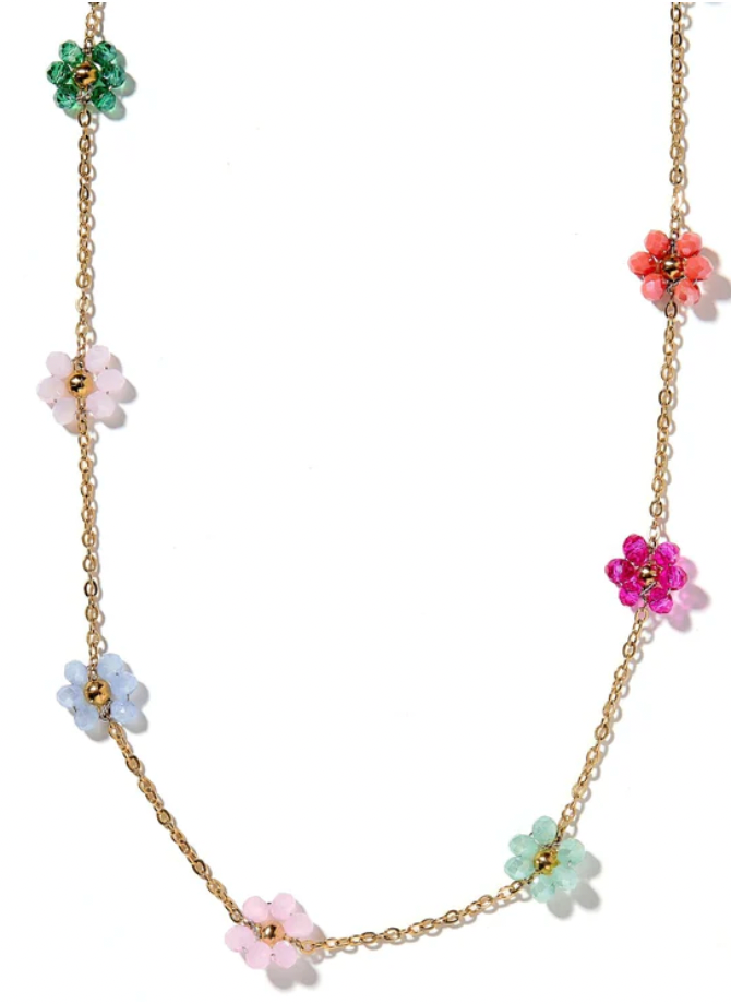 Necklace - Gracie Flower Multi Color