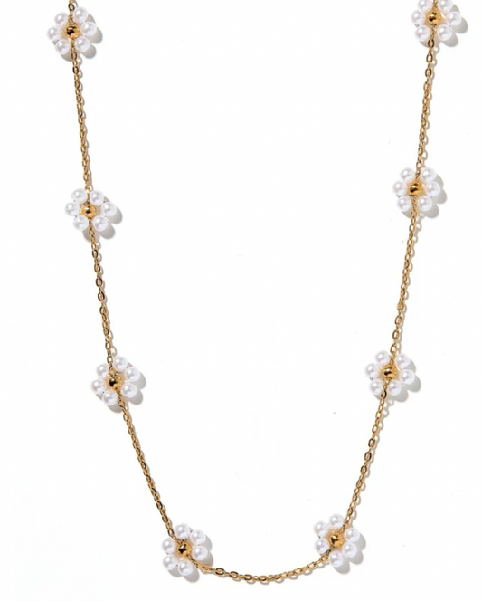 Necklace - Gracie Flower Pearl