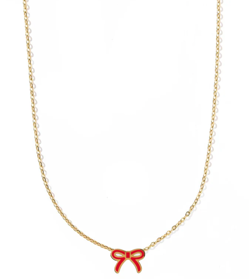 Necklace - Sadie Bow Red