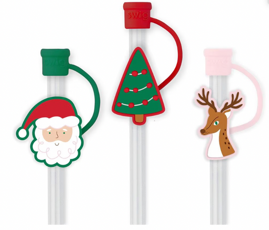 Christmas Cameos Straw Topper Set