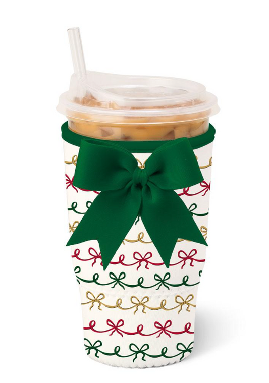Christmas Bows Iced Cup Coolie (Large)