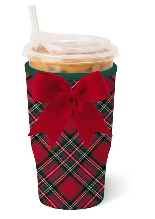 Christmas Plaid Iced Cup Coolie (Large)