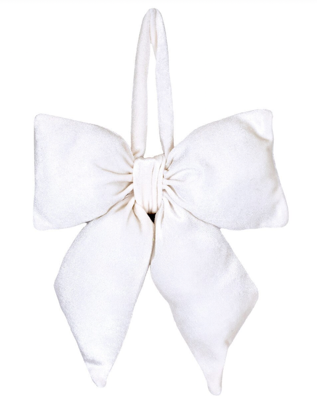 Evelyn Bow Ornament in White
