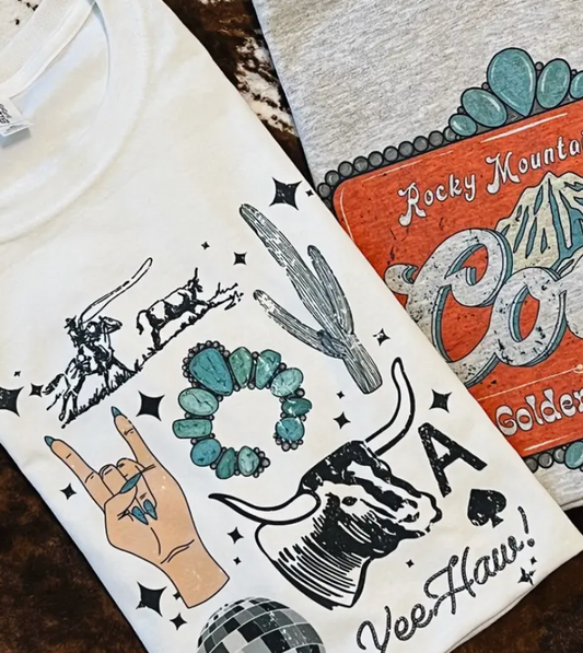 Western Collage T Shirt