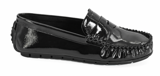 Penny For Your Thoughts Black Crinkle Patent