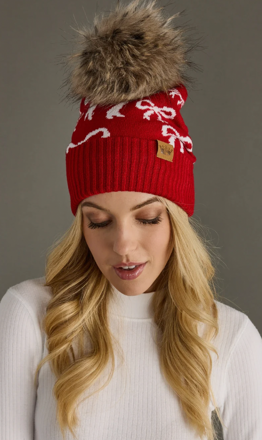 Yours Forever Pom Hat - Red