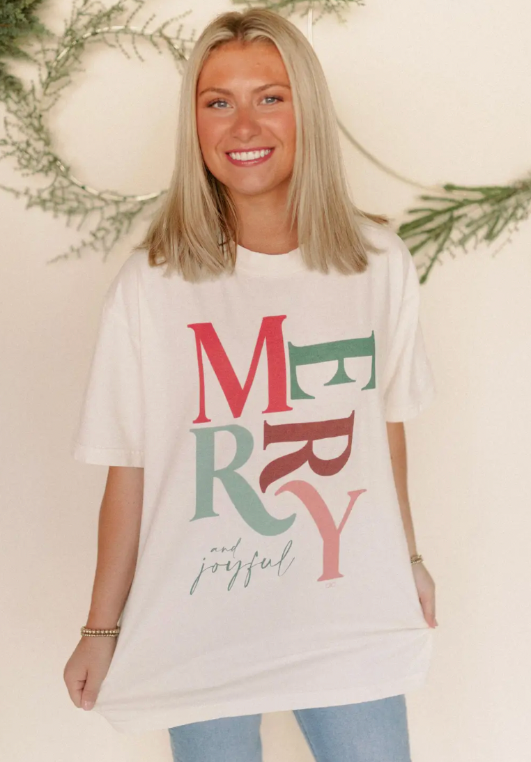 Merry + Joyful Christmas Graphic Tee