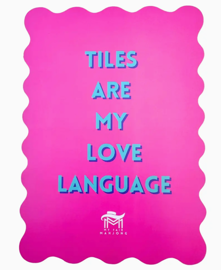 Mahjong Shuffle Card | Scalloped Edges & Bright Colors | Sized To Store with Mahjong League Cards