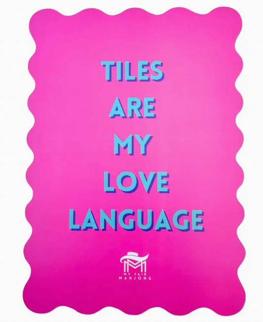 Mahjong Shuffle Card | Scalloped Edges & Bright Colors | Sized To Store with Mahjong League Cards