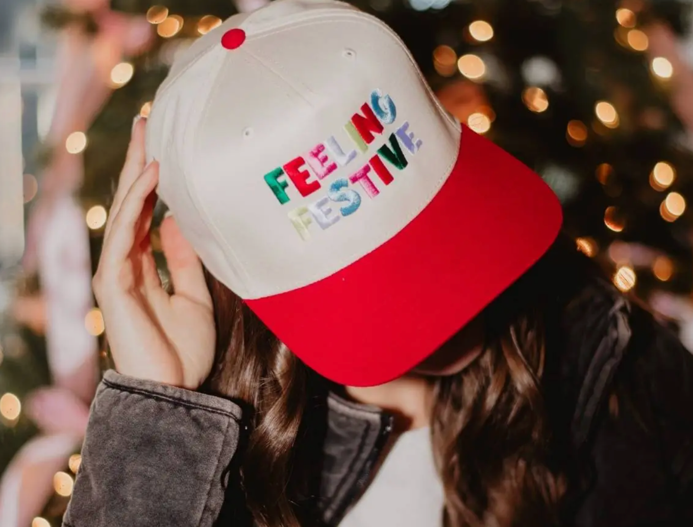 Feeling Festive Two-Toned Christmas Trucker Hat