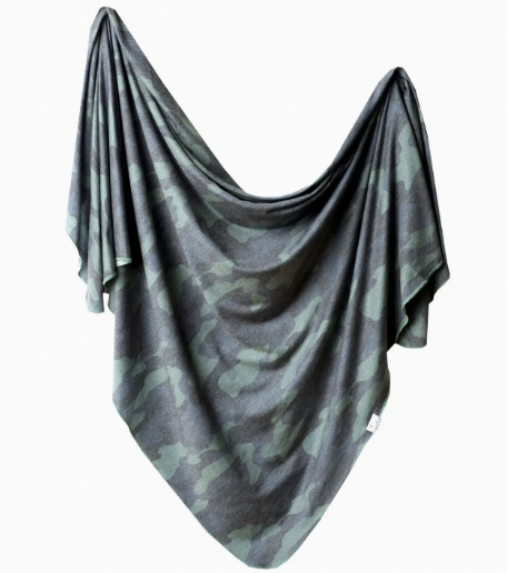 Knit Swaddle Blanket - Hunter