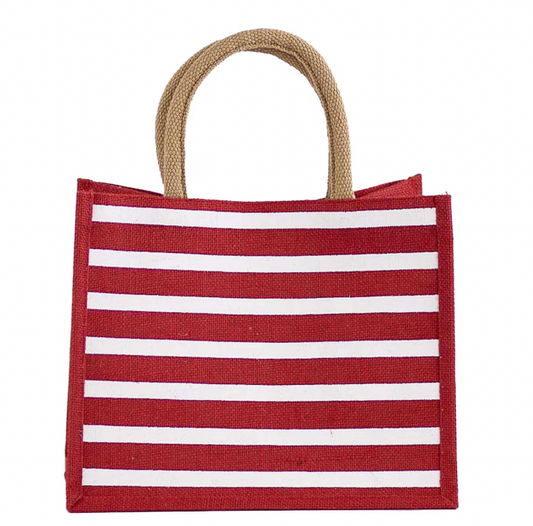 Stripe Gift Tote in Red & White