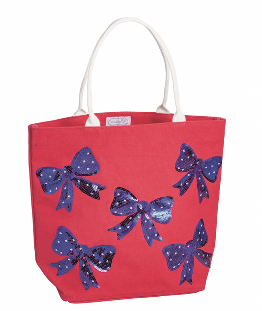 Red Americana Sparkle Tote