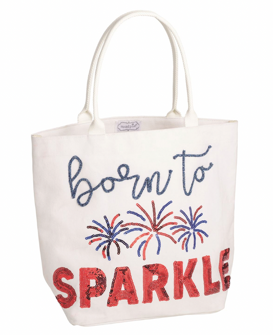 White Americana Sparkle Tote