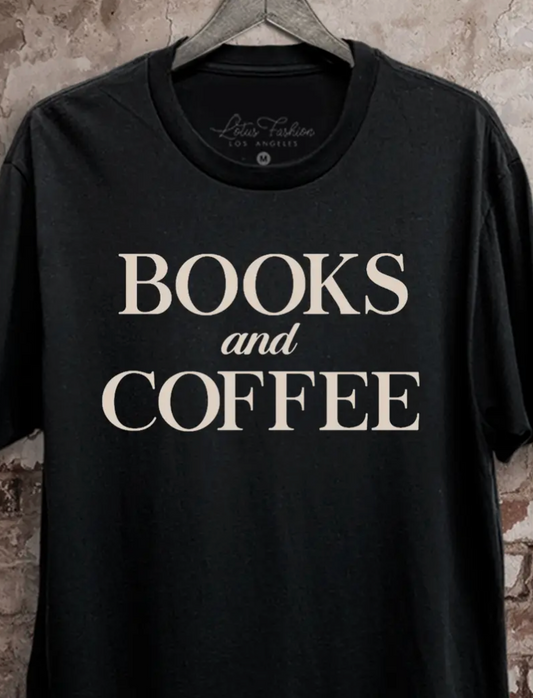 Books and Coffee Graphic Top