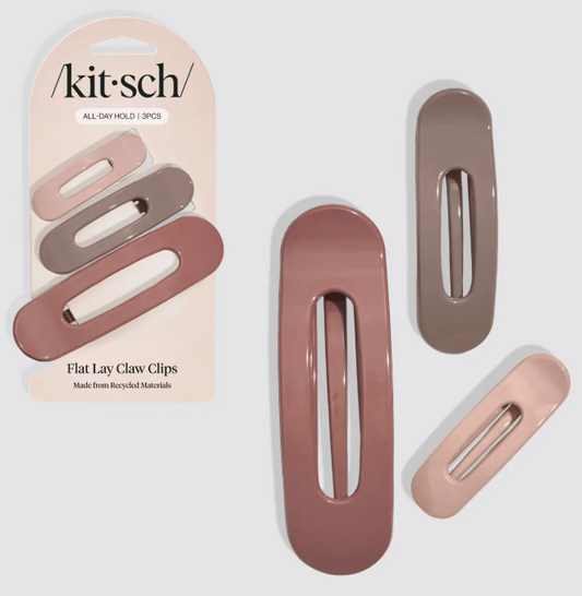 Flat Lay Claw Clip 3pc Flat - Ultra Glossy Terracotta