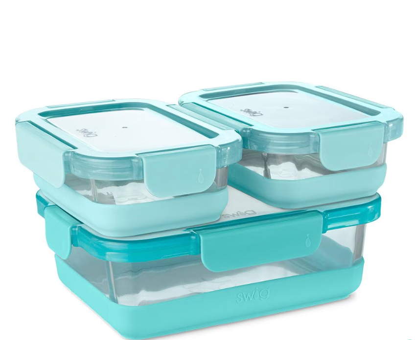 Aqua 3pc Glass Food Storage Set (Large)