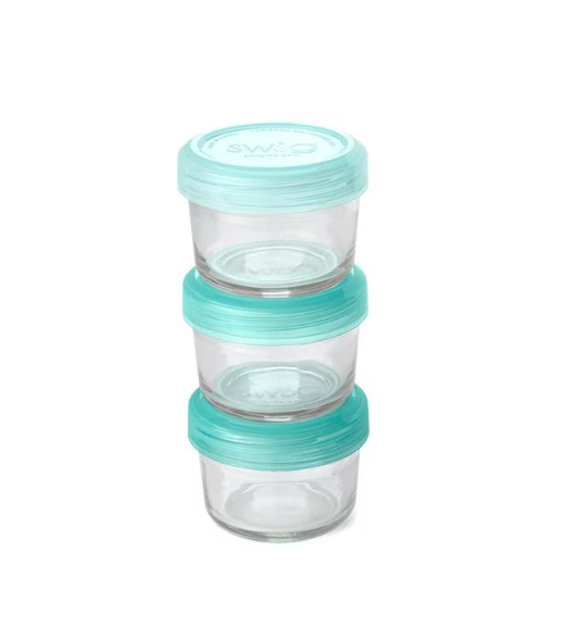 Aqua 3pc Glass Food Storage Set (Small)