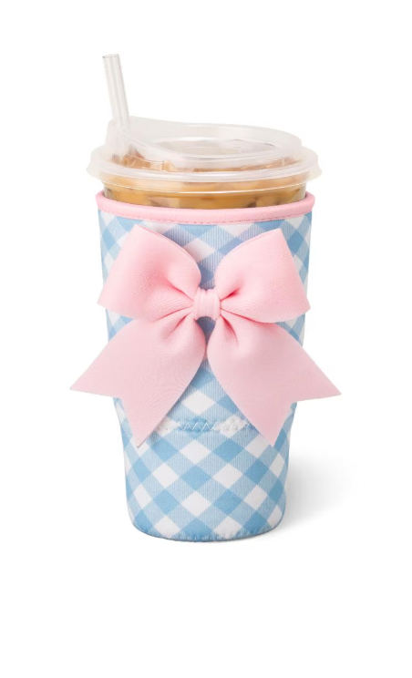 Gingham Iced Cup Coolie (Large)