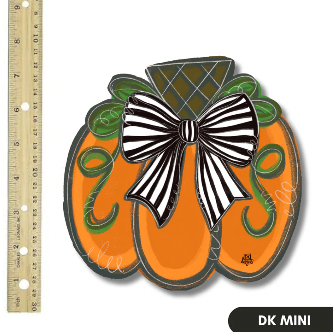 Black and White Bow Pumpkin Mini