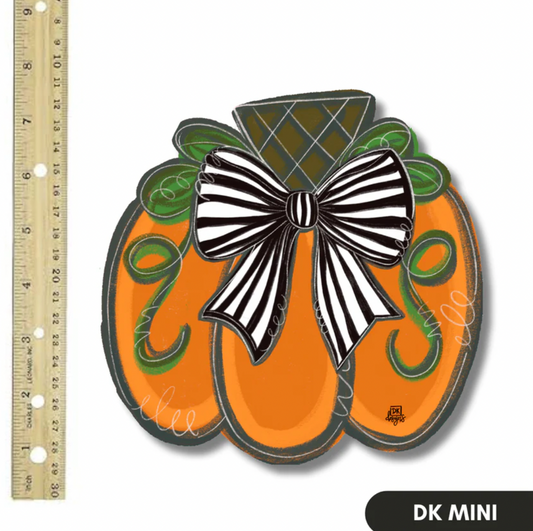 Black and White Bow Pumpkin Mini