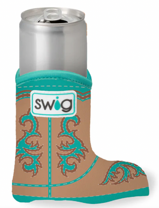 Swig Life Coolie 12 oz Slim Boot Scootin Turquoise